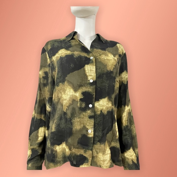 70's 80's Disco Fever, Hipster button down polyester shirt shoulder pads too~ - Picture 3 of 4